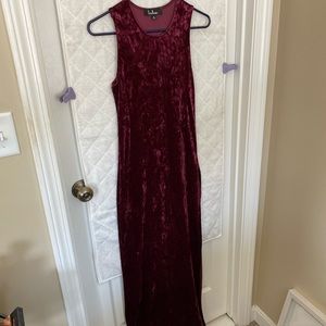 Lulus velvet floor length dress with slit